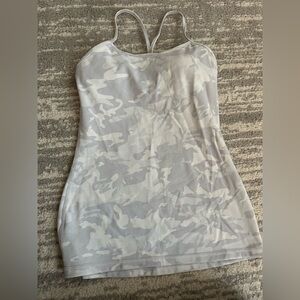 White and Gray Camo Tank Dress